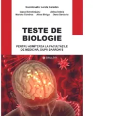 Coperta cărții Teste de biologie pentru admiterea la facultatile de medicina, dupa Barron&’s, editia 2024