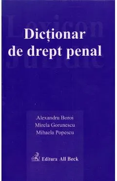 Coperta cărții Dictionar de drept penal - Alexandru Boroi, Mirela Gorunescu, Mihaela Popescu