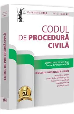 Coperta cărții Codul de procedura civila. Septembrie 2025