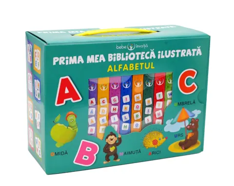 Coperta cărții Cutie. Bebe invata. Prima mea biblioteca ilustrata. Alfabetul