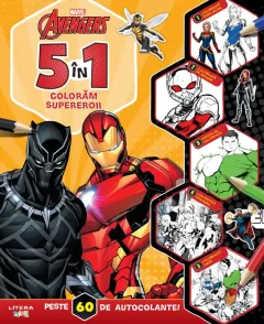 Coperta cărții Disney. Marvel. Avengers. 5 in 1. Coloram supereroii. Peste 60 de autocolante!