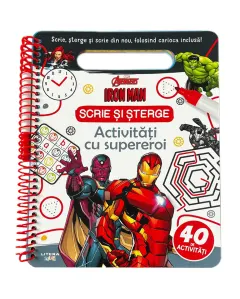 Coperta cărții Marvel. Avengers. Iron Man. Scrie și șterge. Activități cu supereroi