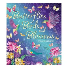 Coperta cărții Butterflies, birds and blossoms coloring book