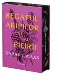 Coperta cărții Regatul aripilor si al pieirii. Al treilea volum al seriei Acotar (editie hardcover, sprayed edges)