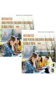 Coperta cărții Pachet 2 carti: Ghid Evaluare Nationala + Ghid Evaluare Nationala. Modele si sugestii de rezolvare - Matematica - Clasa 8 - Mihaela Zaman, Diana-Marilena Bunea