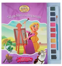 Coperta cărții Disney. O poveste încâlcită. Să pictăm cu Rapunzel. Carte de colorat cu pensulă și acuarele