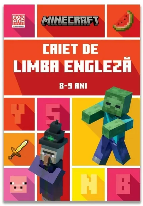 Coperta cărții Minecraft - Caiet de limba engleza 8-9 ani