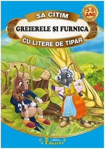 Coperta cărții Sa citim Greierele si Furnica cu litere de tipar