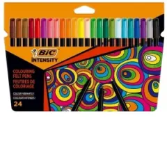 Coperta cărții Carioci Intensity, cerneala lavabila, 24 culori/set BIC