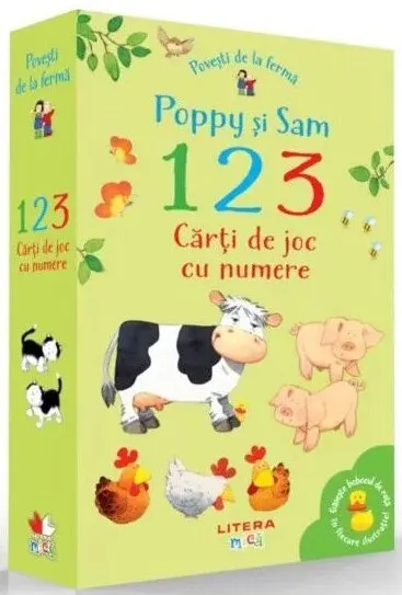 Coperta cărții Povesti de la ferma. Poppy si Sam. 1, 2, 3. Carti de joc cu numere