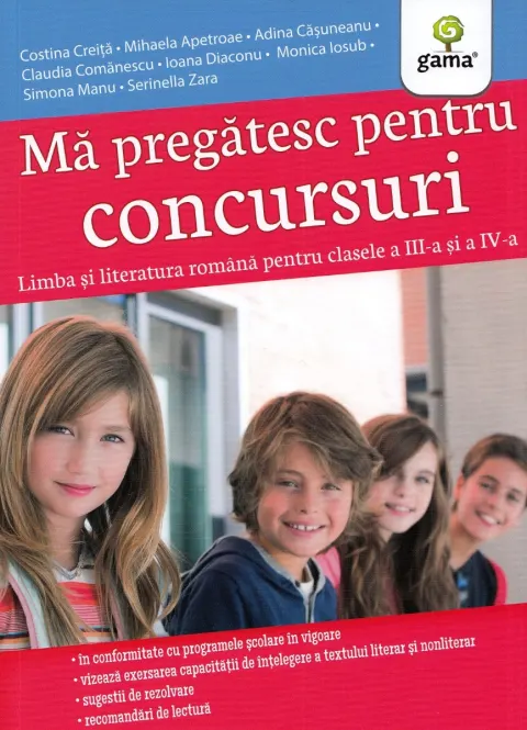 Coperta cărții Mă pregătesc pentru concursuri. Limba și literatura română pentru clasele a III-a și a IV-a