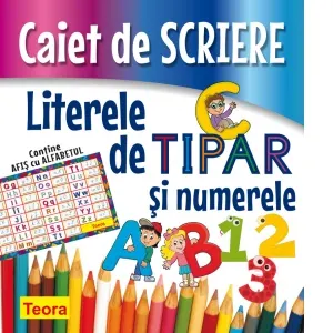 Coperta cărții Caiet de scriere. Literele de tipar si numerele