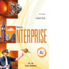 Coperta cărții Curs limba Engleza New Enterprise A2. Manualul elevului cu digibook app.