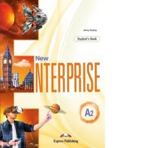 Coperta cărții Curs limba Engleza New Enterprise A2. Manualul elevului cu digibook app.