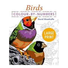 Coperta cărții Large Print Colour by Numbers Birds, David Woodroffe