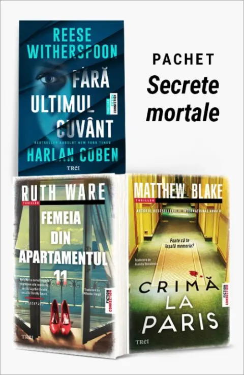 Coperta cărții Pachet Secrete mortale. Fără ultimul cuvânt/Femeia din apartamentul 11/Crimă la Paris - Reese Witherspoon
