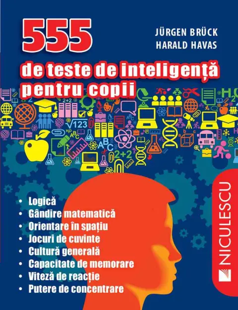 Coperta cărții 555 de teste de inteligență pentru copii