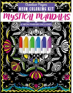 Coperta cărții Creative Pages Neon Coloring Kit Mystical Mandalas