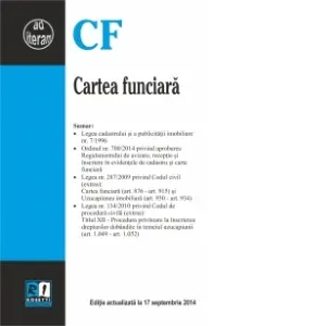 Coperta cărții Cartea funciara (editie actualizata la 17 septembrie 2014)
