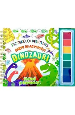 Coperta cărții Picteaza cu degetelele: Dinozauri