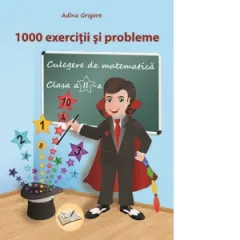 Coperta cărții 1000 exercitii si probleme. Culegere de matematica pentru clasa a II-a
