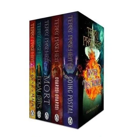 Coperta cărții Terry Pratchett Discworld Novels Series 5 Books Collection Box Set