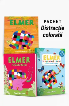 Coperta cărții Pachet Distracție colorată. Elmer și vântul/Elmer și cântecelul/Elmer se distrează copios - David McKee