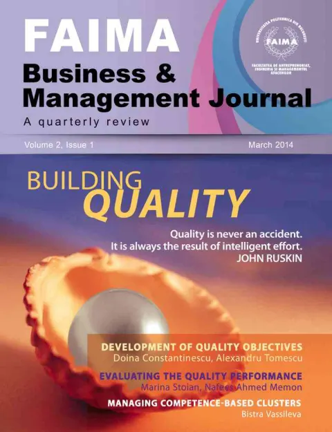 Coperta cărții FAIMA Business & Management Journal – volume 2, issue 1, March 2014