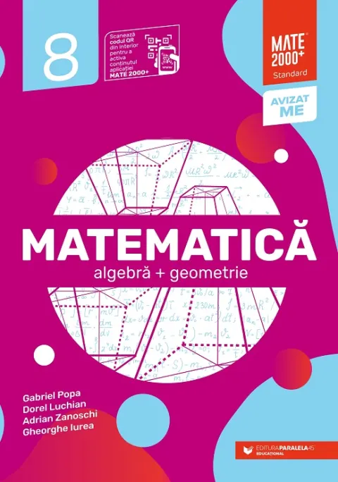 Coperta cărții Matematică. Algebră, geometrie. Clasa a VIII-a. Standard
