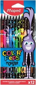 Coperta cărții Creioane colorate Maped Color&’Peps Monsters, 12 culori