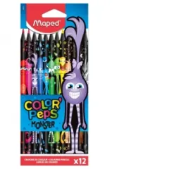 Coperta cărții Creioane colorate Maped Color&’Peps Monsters, 12 culori