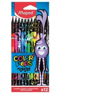 Coperta cărții Creioane colorate Maped Color&’Peps Monsters, 12 culori