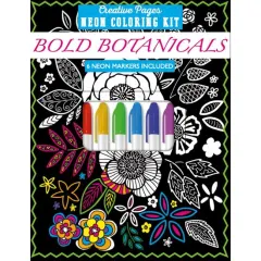 Coperta cărții Creative Pages Neon Coloring Kit Bold Botanicals