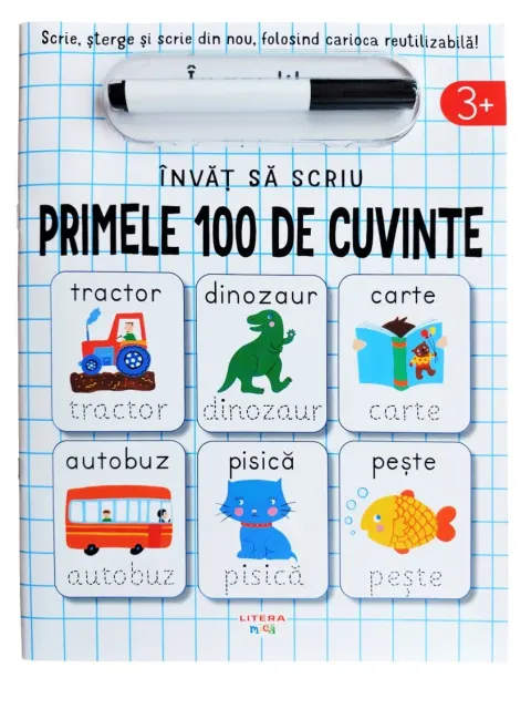 Coperta cărții Invat sa scriu. Primele 100 de cuvinte