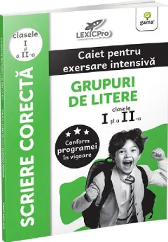 Coperta cărții Grupuri de litere. Caiet pentru exersare intensiva. Clasele I si a II-a