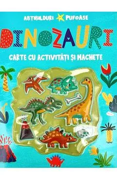 Coperta cărții Dinozauri. Abtibilduri pufoase. Carte cu activitati si machete