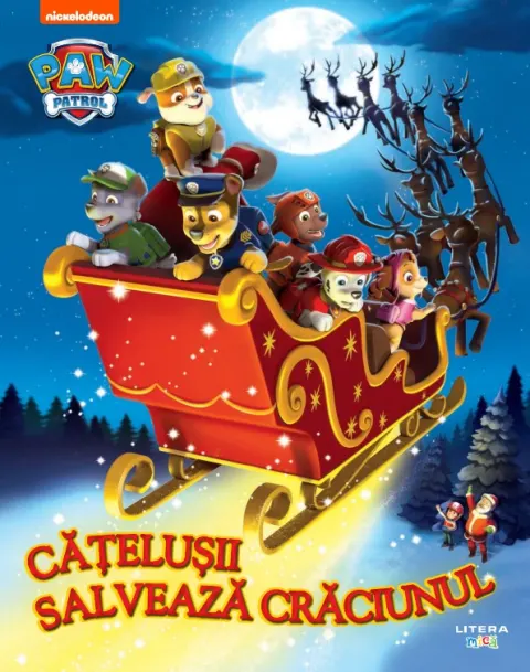 Coperta cărții Patrula Catelusilor. Catelusii salveaza Craciunul