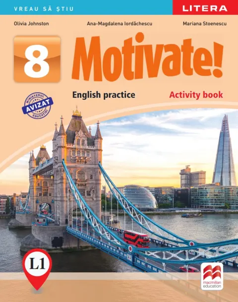 Coperta cărții Motivate! English practice. Activity book. L 1. Lectia de engleza (clasa a VIII-a) editie noua