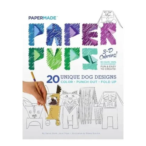 Coperta cărții Paper Pups 3-D Coloring!, Papermade