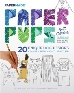 Coperta cărții Paper Pups 3-D Coloring!, Papermade