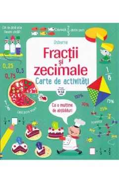 Coperta cărții Fractii si zecimale. Carte de activitati. Usborne 9-12 ani