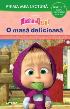 Coperta cărții Masha si Ursul. O masa delicioasa (Nivelul 2 Carte cu despartiri in silabe)