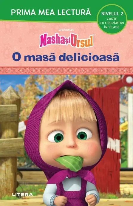 Coperta cărții Masha si Ursul. O masa delicioasa (Nivelul 2 Carte cu despartiri in silabe)