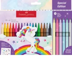 Coperta cărții Carioca unicorni Faber-Castell 18 + 6 culori /set