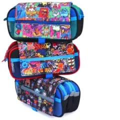 Coperta cărții Penar Office box tip etui, 3 fermoare, diverse modele, editie pentru baieti