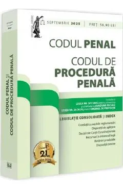 Coperta cărții Codul penal și codul de procedură penală: septembrie 2025