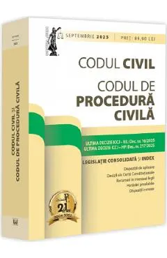 Coperta cărții Codul civil și Codul de procedură civilă: septembrie 2025