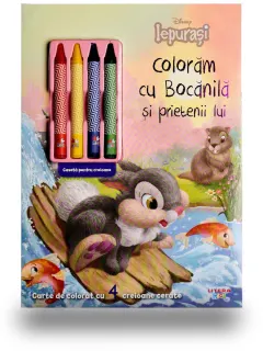 Coperta cărții Disney. Iepurasi. Coloram cu Bocanila si prietenii lui (contine 4 creioane cerate)