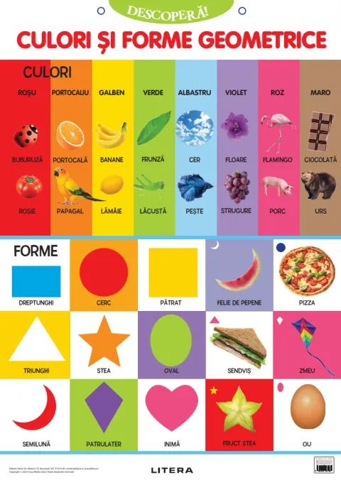 Coperta cărții Descopera! Culori si forme geometrice (planse educationale)