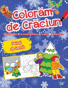 Coperta cărții Coloram de Craciun. Peisaj de iarna